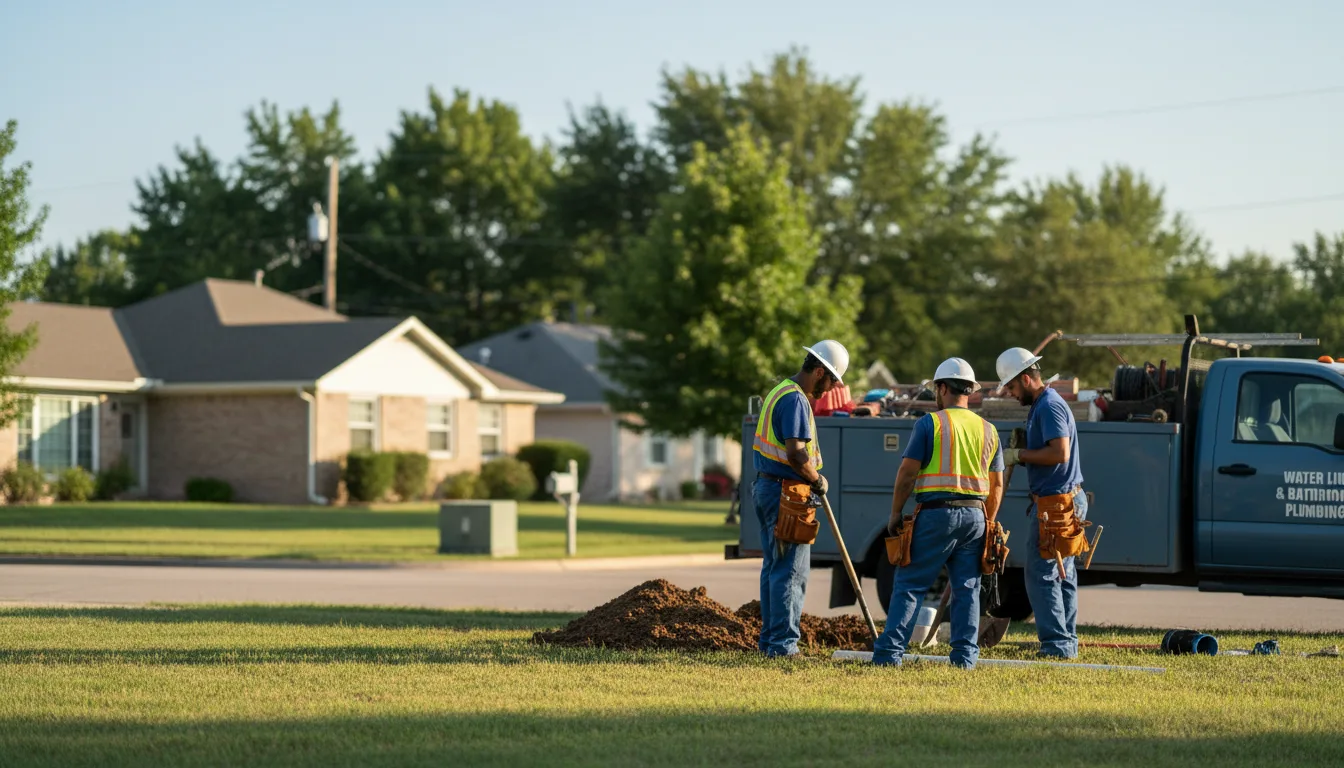 Residential water line and bathroom plumbing service in Fresno, OH